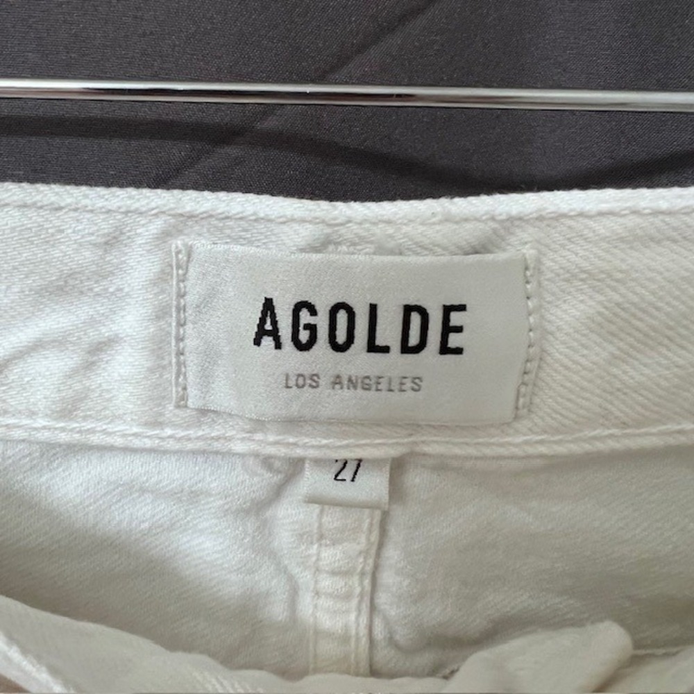 AGOLDE Lana Slice White High Rise Straight Leg Jeans Chic Organic Cotton Size 27 - Picture 3 of 5